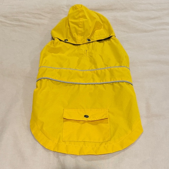 Bright Yellow Dog Raincoat with Hood - Picture 1 of 4